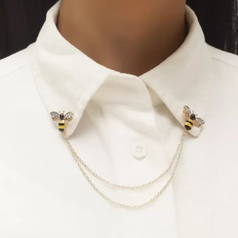 Bee Design Brooch with Gold and Black Accents